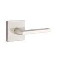 Emtek Helios Lever Left Hand 2-3/8 in Backset Privacy w/Square Rose for 1-1/4 in to 2 in Door Satin Nickel 5210HLOUS15LH